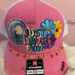 Custom Pink and White Truck Hat